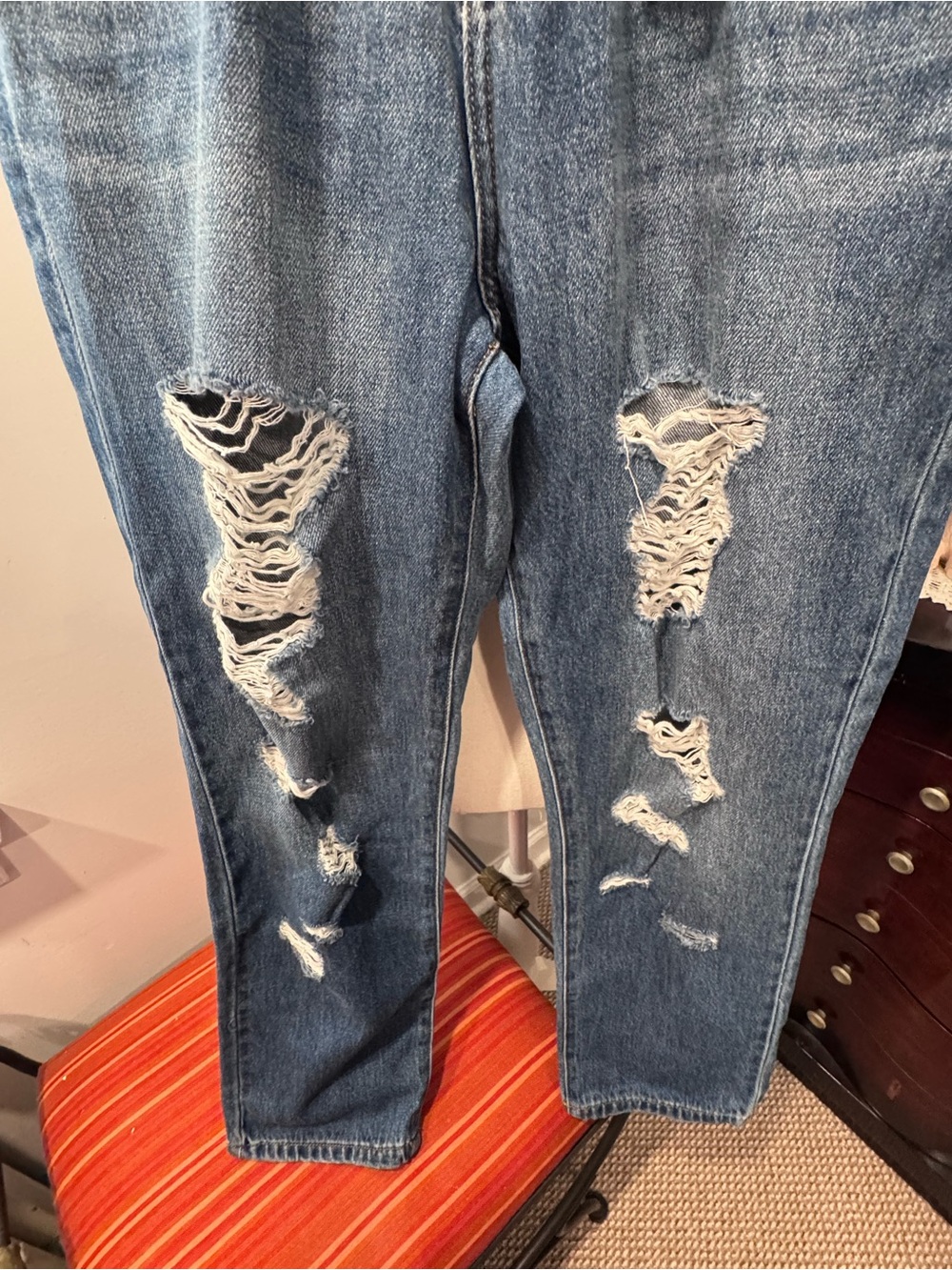 Cello Blue Ripped Straight-Leg Jeans - Picture 3 of 9